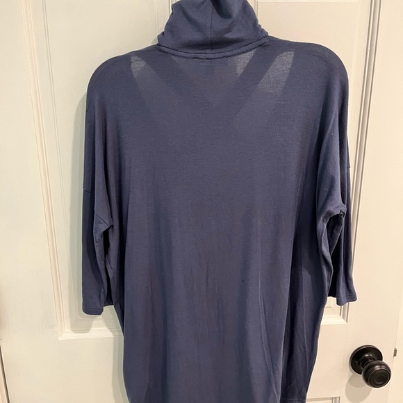 Express Blue turtleneck crisscross V neck top- XS - Picture 5 of 5